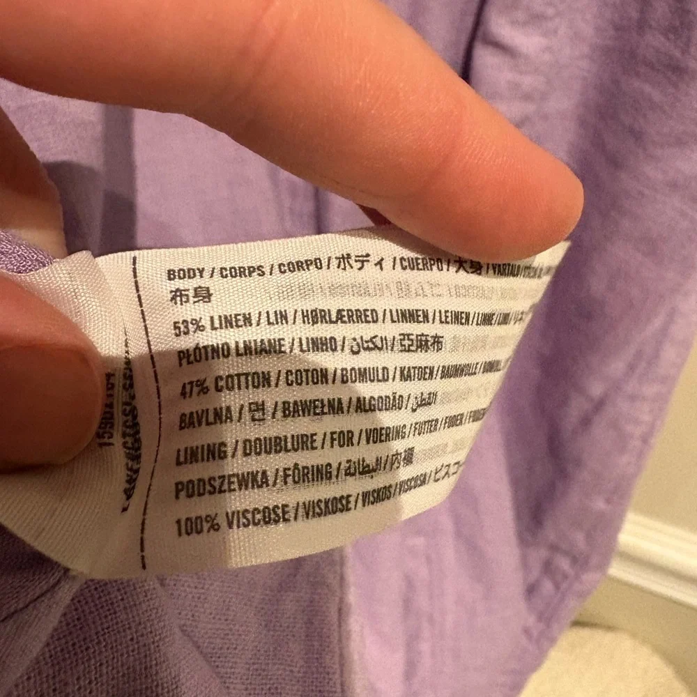 Abercrombie Corset Seamed Linen Blend Mini Dress Lavender Purple Size Small - Picture 10 of 10